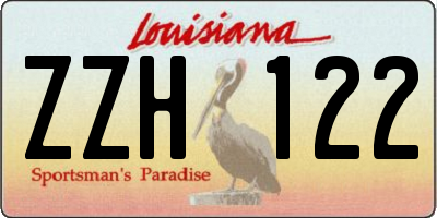 LA license plate ZZH122