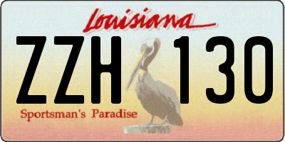 LA license plate ZZH130