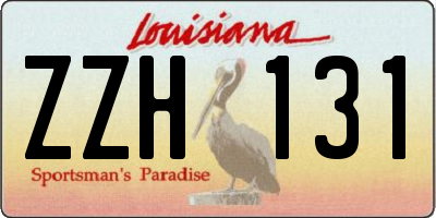 LA license plate ZZH131