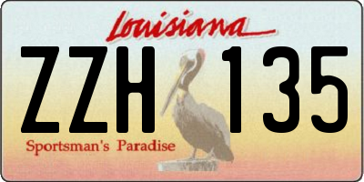 LA license plate ZZH135