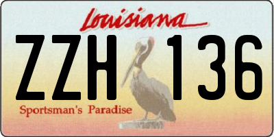 LA license plate ZZH136