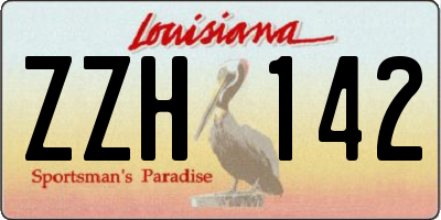 LA license plate ZZH142