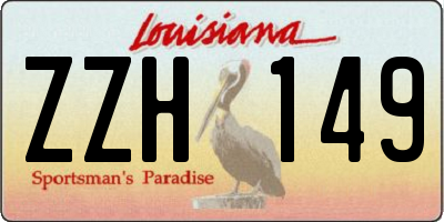 LA license plate ZZH149