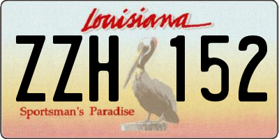 LA license plate ZZH152