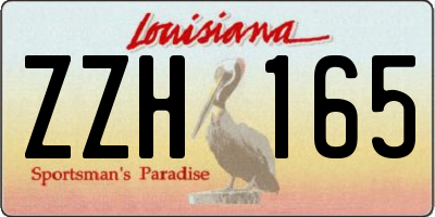 LA license plate ZZH165