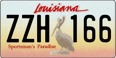 LA license plate ZZH166