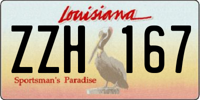 LA license plate ZZH167