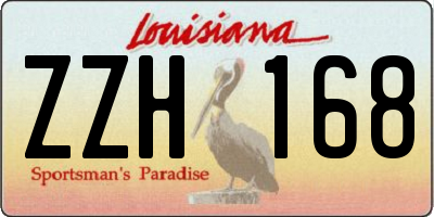 LA license plate ZZH168