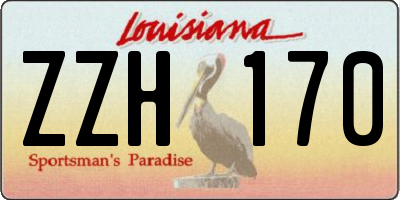 LA license plate ZZH170