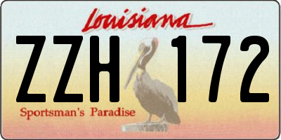 LA license plate ZZH172