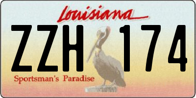LA license plate ZZH174