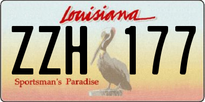 LA license plate ZZH177