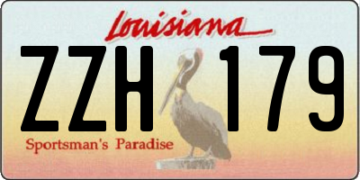 LA license plate ZZH179