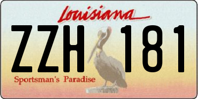 LA license plate ZZH181