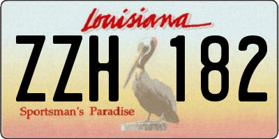 LA license plate ZZH182