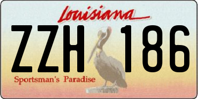LA license plate ZZH186