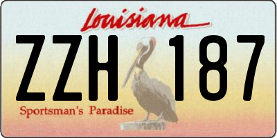 LA license plate ZZH187