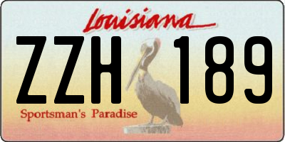 LA license plate ZZH189