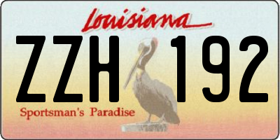 LA license plate ZZH192