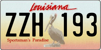 LA license plate ZZH193