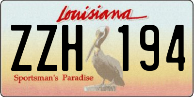 LA license plate ZZH194