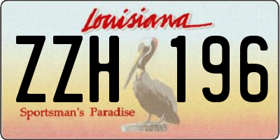 LA license plate ZZH196