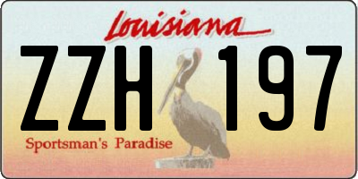 LA license plate ZZH197