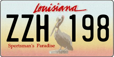 LA license plate ZZH198