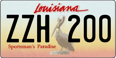 LA license plate ZZH200