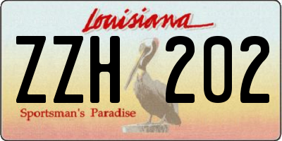 LA license plate ZZH202