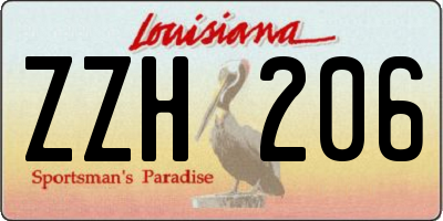 LA license plate ZZH206