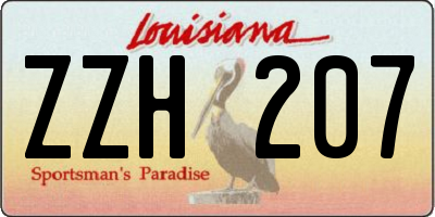 LA license plate ZZH207