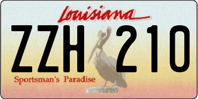 LA license plate ZZH210