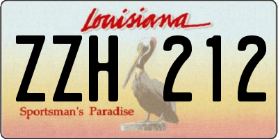 LA license plate ZZH212