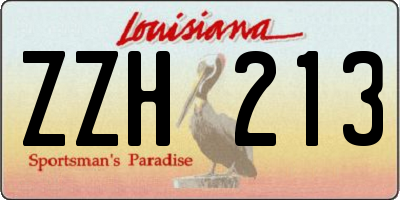LA license plate ZZH213