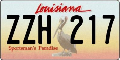 LA license plate ZZH217