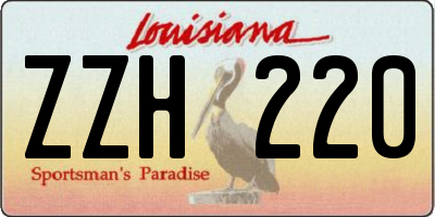 LA license plate ZZH220