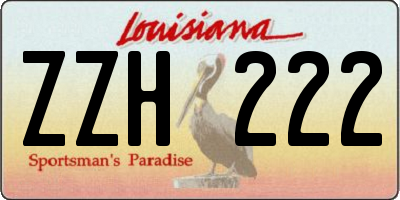 LA license plate ZZH222