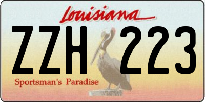 LA license plate ZZH223