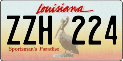 LA license plate ZZH224