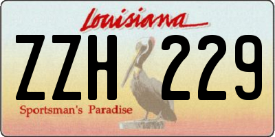 LA license plate ZZH229