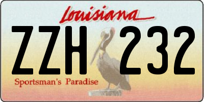 LA license plate ZZH232