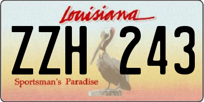 LA license plate ZZH243