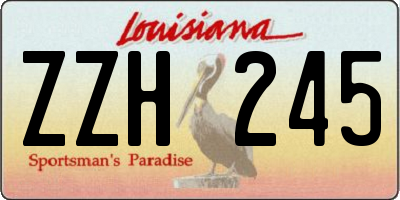 LA license plate ZZH245