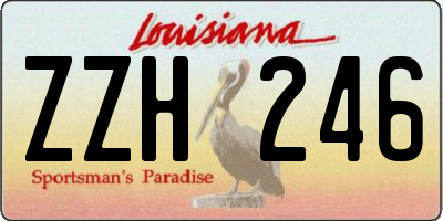 LA license plate ZZH246