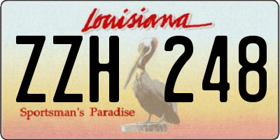 LA license plate ZZH248