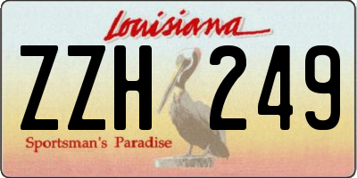 LA license plate ZZH249