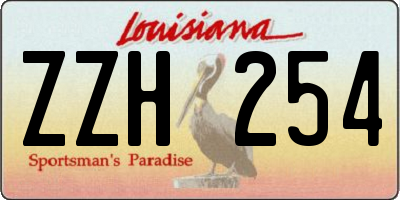 LA license plate ZZH254