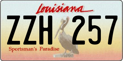 LA license plate ZZH257