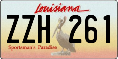 LA license plate ZZH261